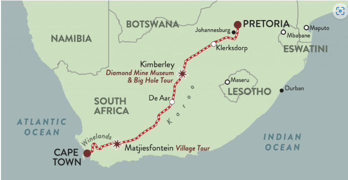 Cape Town – Rovos Rail Karte